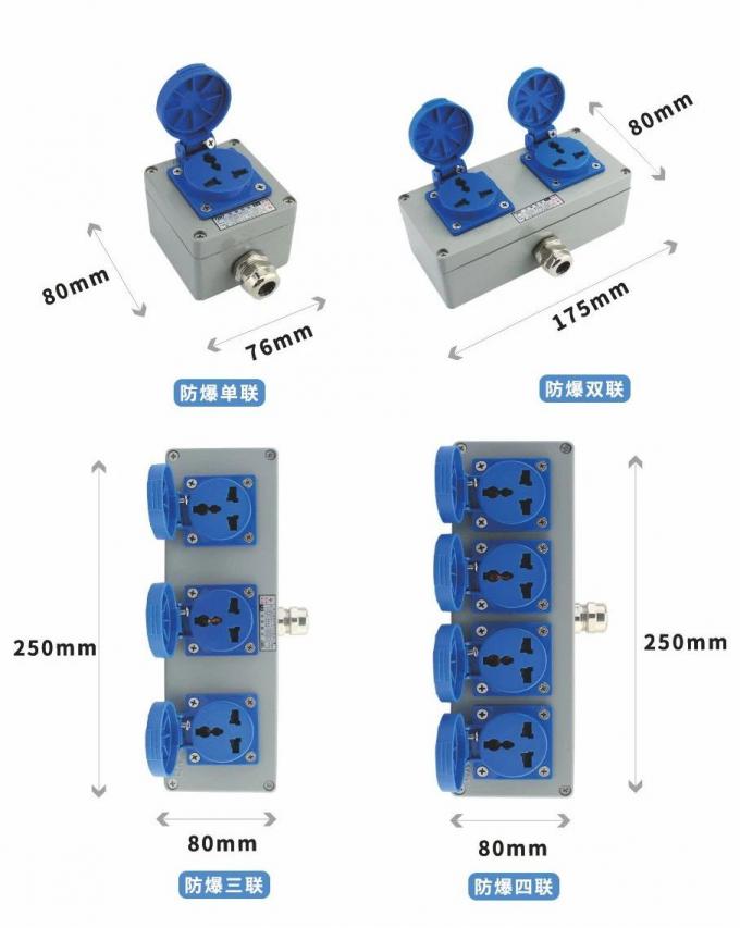 220V Outdoor Explosion Proof Socket Five Hole Exposed Concealed 16A ...