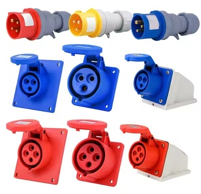 3 Pole 16A 220v Industrial Exposed Sockets 3 Pin 16A 32A 63A Female Waterproof Socket