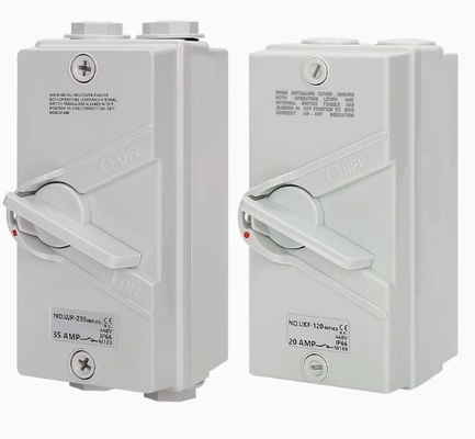 2 Pole 20A Outdoor Waterproof Isolator Switch  AC 2 Phase Isolating Disconnector Switch