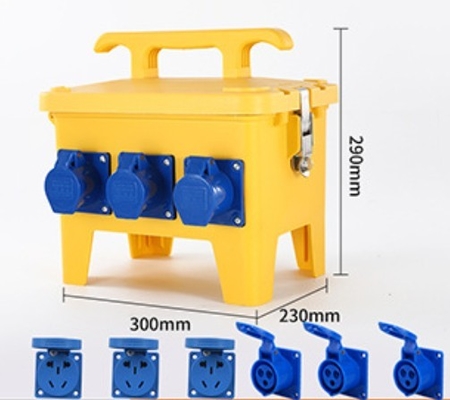 IP67 Portable Overhaul Power Box With Socket Waterproof Construction Site Distribution Box