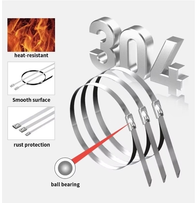 Durable 304 Heavy Duty Self Locking Stainless Steel Cable Ties For Bundling